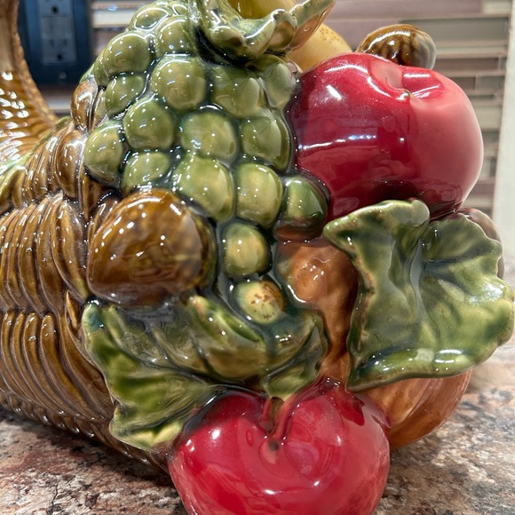Chris Madden Ceramic Cornucopia Pumpkin Thanksgiving Fall Centerpiece - Picture 13 of 17